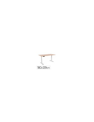 MESA ROCADA REG.ELECTRICA 129 CM ESTRUCTURA ACERO TABLERO 180 CM HAYA