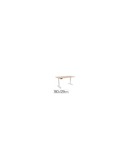 MESA ROCADA REG.ELECTRICA 129 CM ESTRUCTURA ACERO TABLERO 180 CM HAYA