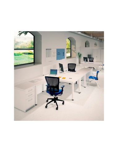 MESA OFICINA ROCADA EXECUTIVE 2002AD04 ALUMINIO/BL.160X80 CM