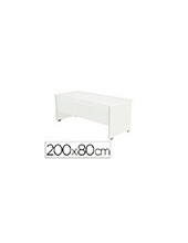 MESA OFICINA ROCADA WORK 200X80 CM ACABADO AW04 BLANCO/BLANCO 2