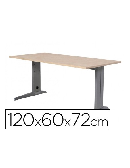 MESA DE OFICINA ROCADA METAL 2000AC01 ALUMINIO /HAYA 120X60 CM MESA DE OFICINA ROCADA METAL 2000AC01 ALUMINIO /HAYA 120X60 CM