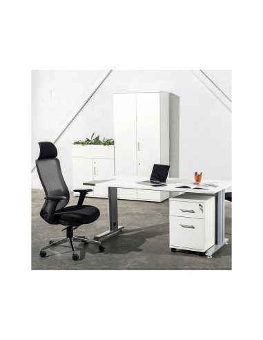 MESA DE OFICINA ROCADA METAL 2001AC01 ALUMINIO /HAYA 140X80 CM