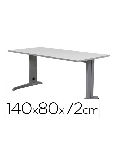 MESA DE OFICINA ROCADA METAL 2001AC02 ALUMINIO /GRIS 140X80 CM MESA DE OFICINA ROCADA METAL 2001AC02 ALUMINIO /GRIS 140X80 CM
