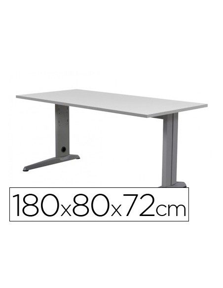 MESA DE OFICINA ROCADA METAL 2003AC02 ALUMINIO /GRIS 180X80 CM MESA DE OFICINA ROCADA METAL 2003AC02 ALUMINIO /GRIS 180X80 CM