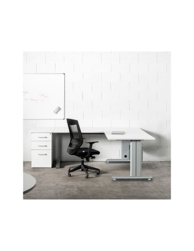 MESA DE OFICINA ROCADA METAL 2002AC04 ALUMINIO /BLANCO 160X80 CM