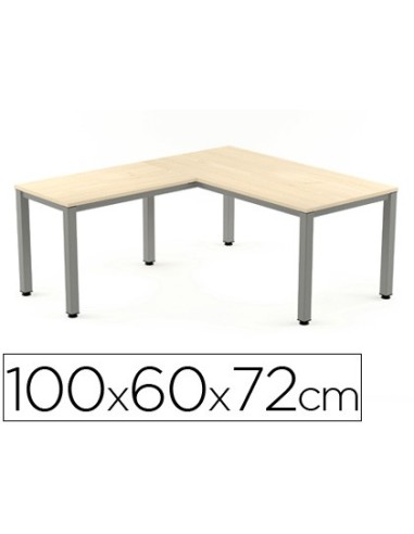 ALA MESA ROCADA EXECUTIVE 60X 100 CM DER. O IZQ. AD01 ALUMINIO/ HAYA