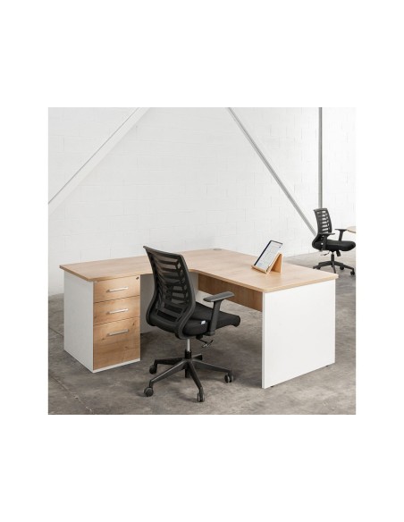 MESA OFICINA ROCADA WORK 160x80 CM ACABADO AB04 ALUM/BL 2002AB04