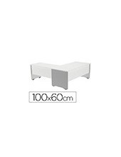 ALA MESA ROCADA WORK 100x60 CM ACABADO AB04 ALUMINIO/BLANCO 2102AB04 2