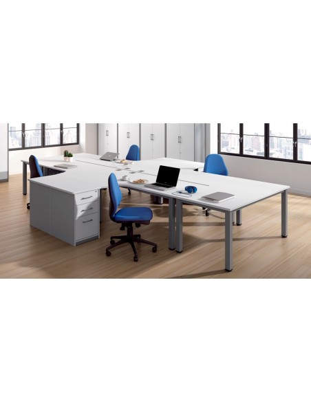 MESA ROCADA EXECUTIVE 160X120 CM IZQUIERDA AD02 ALUM/GRIS 2053AD02