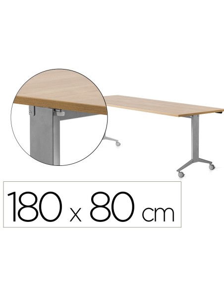 MESA ROCADA 2003FD08 TABLERO ABATIBLE ALUMINIO/ROBLE 180X80 CM MESA ROCADA 2003FD08 TABLERO ABATIBLE ALUMINIO/ROBLE 180X80 CM