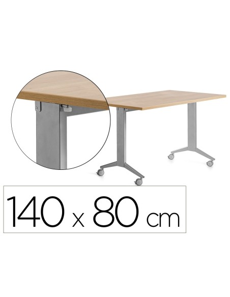 MESA ROCADA 2001FD08 TABLERO ABATIBLE ALUMINIO/ROBLE 140X80 CM MESA ROCADA 2001FD08 TABLERO ABATIBLE ALUMINIO/ROBLE 140X80 CM
