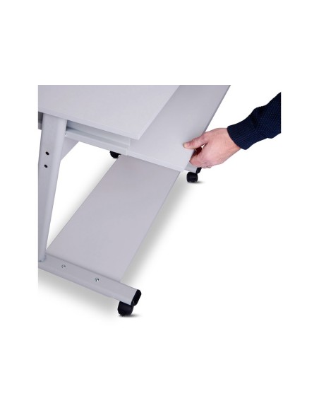 MESA PC ROCADA RD-9100 SIST. BLOQ.  RUEDAS EST.MET.BAND.TECL EXTRABLE