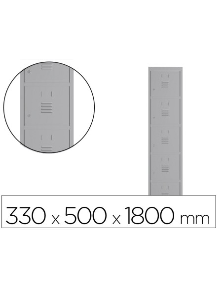 TAQUILLA MET.ROCADA 300 1 MODULO 5 PUERTAS GRIS 330X500X1800MM TAQUILLA MET.ROCADA 300 1 MODULO 5 PUERTAS GRIS 330X500X1800MM