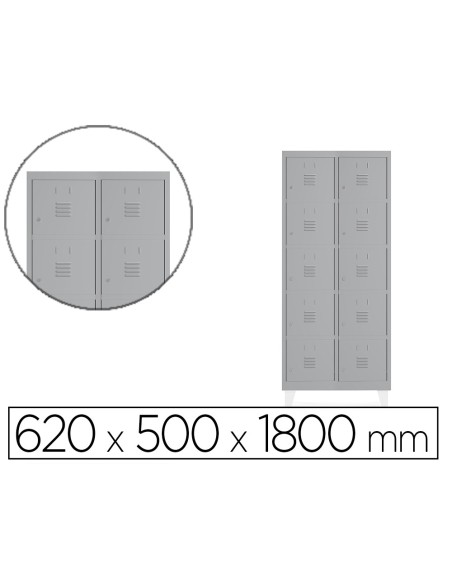 TAQUILLA MET.ROCADA 300 2 MODULOS X 5 PUERTAS GRIS 620X500X1800MM TAQUILLA MET.ROCADA 300 2 MODULOS X 5 PUERTAS GRIS 620X500X1800MM