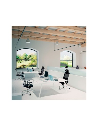 SILLA ROCADA BRAZOS REGULABLES MALLA NG. TELA IGNIFUGA NG.COLOR BL.