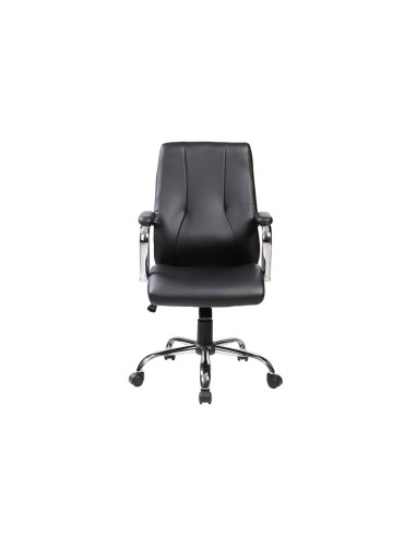 SILLA ROCADA DIRECCION SIMIL PIEL C/BRAZOS BASE METALICA CROMADA DIAM