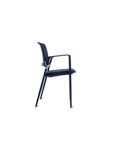 SILLA ROCADA CONFID. B/FIJOS EST.MET.ASIENTO IGNIFUGA NG.RESP.MALLA