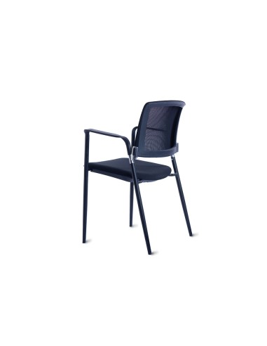 SILLA ROCADA CONFID. B/FIJOS EST.MET.ASIENTO IGNIFUGA NG.RESP.MALLA