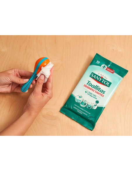 TOALLITA DESINFECTANTE SANYTOL BIODEGRADABLE PQ.DE 30 UD.