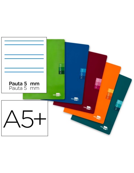CUADERNO GRAP. SCRIPTUS A5+ T.CARTON R.MONTESORI 5MM 48H 90GR SURT. CUADERNO GRAP. SCRIPTUS A5+ T.CARTON R.MONTESORI 5MM 48H 90GR SURT.