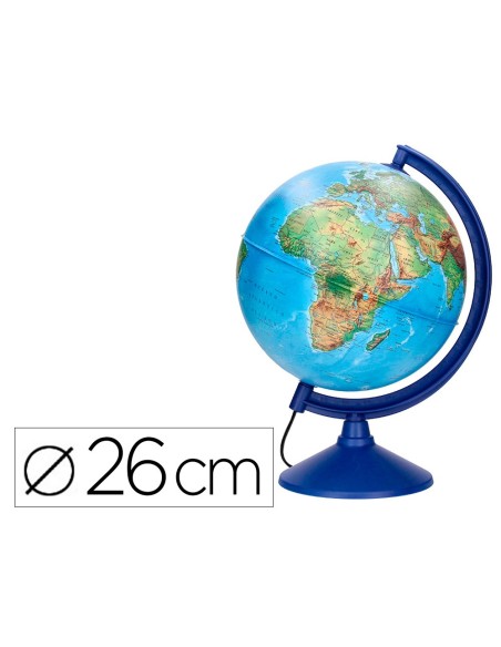 GLOBO TERRAQUEO LUZ FISICO POLITICO DIAMETRO 26 CM GLOBO TERRAQUEO LUZ FISICO POLITICO DIAMETRO 26 CM
