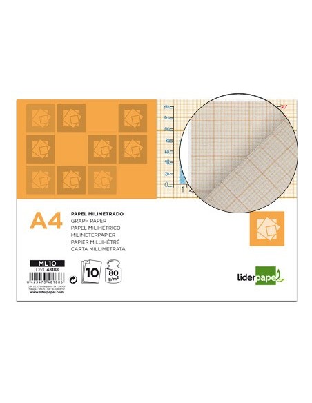 PAPEL MILIMETRADO DIN A4 80 GR. PACK 10 H. PAPEL MILIMETRADO DIN A4 80 GR. PACK 10 H.