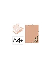 CARPETA  GOMAS A4+ 3 SOLAPAS ECOUSE CARTULINA 400 G/M2 KRAFT MARRON 2