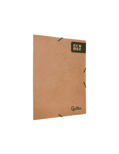 CARPETA  GOMAS A4+ 3 SOLAPAS ECOUSE CARTULINA 400 G/M2 KRAFT MARRON