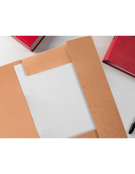 CARPETA  GOMAS A4+ 3 SOLAPAS ECOUSE CARTULINA 400 G/M2 KRAFT MARRON