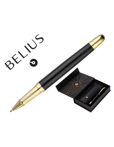 BOLIGRAFO BELIUS SOIREE NG.Y DORADO TINTA AZ. CAJA DISEÑO BOLIGRAFO BELIUS SOIREE NG.Y DORADO TINTA AZ. CAJA DISEÑO