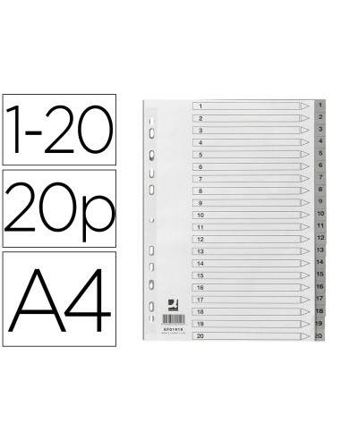 SEP.NUMERICO Q-CON.PLASTICO 1-20 JUEGO 20 SEP.A4 MULTITALADRO