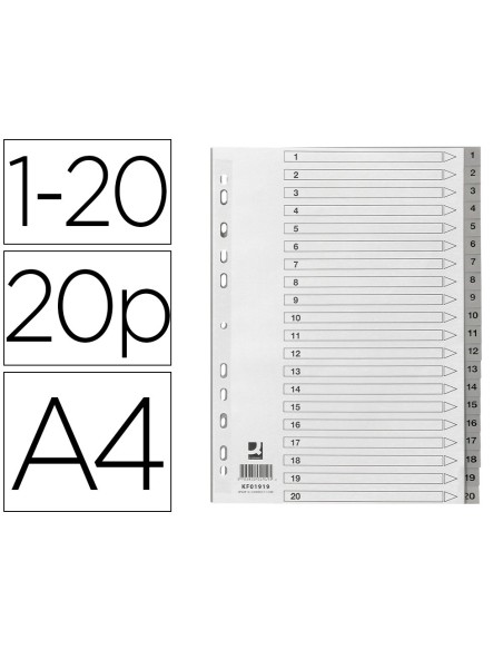 SEP.NUMERICO Q-CON.PLASTICO 1-20 JUEGO 20 SEP.A4 MULTITALADRO SEP.NUMERICO Q-CON.PLASTICO 1-20 JUEGO 20 SEP.A4 MULTITALADRO
