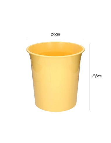 PAPELERA PLAST.Q-CON.AM. PASTEL OPACO 13LT.275X285MM