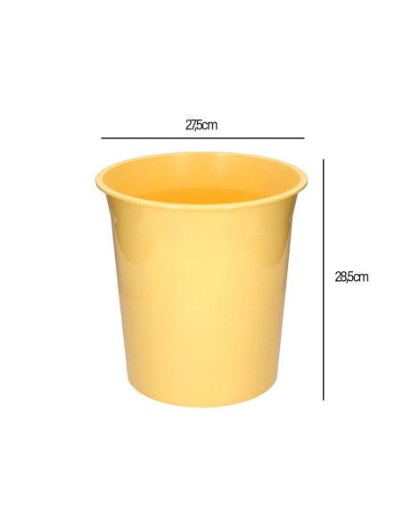 PAPELERA PLAST.Q-CON.AM. PASTEL OPACO 13LT.275X285MM