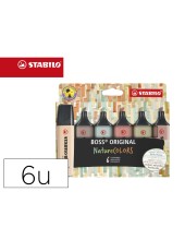 ROTULADOR STABILO BOSS PASTEL FLUOR.70 NATURE COLORS  6 UD.SURT.