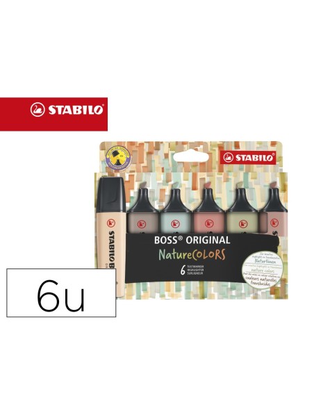 ROTULADOR STABILO BOSS PASTEL FLUOR.70 NATURE COLORS 6 UD.SURT. ROTULADOR STABILO BOSS PASTEL FLUOR.70 NATURE COLORS 6 UD.SURT.