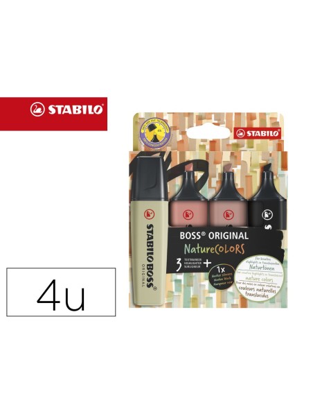 ROTULADOR STABILO BOSS PASTEL FLUOR.NATURE 70 COLORS 4 UD.SURT. ROTULADOR STABILO BOSS PASTEL FLUOR.NATURE 70 COLORS 4 UD.SURT.