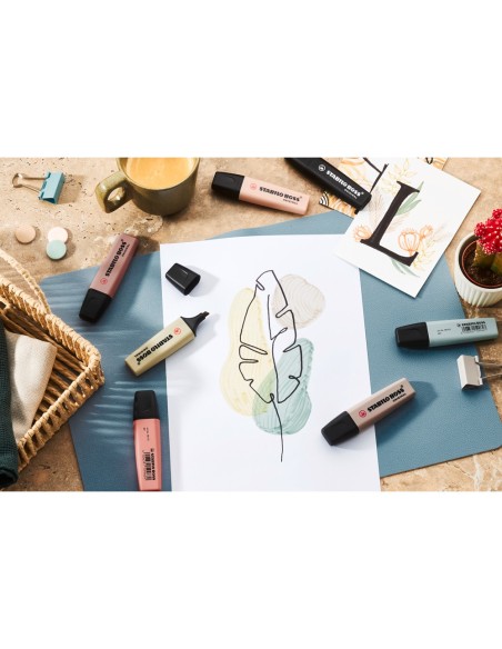 ROTULADOR STABILO BOSS PASTEL FLUOR.70 NATURE COLORS VE. TIERRA