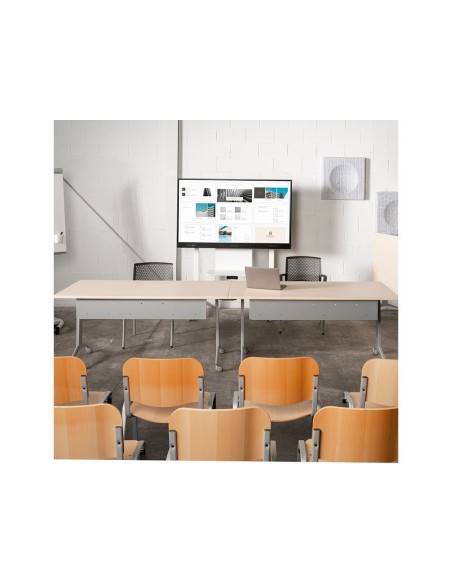 MESA OFICINA ROCADA 180X80CM TABLERO ABATIBLE 90 FD01 ALUMINIO/HAYA