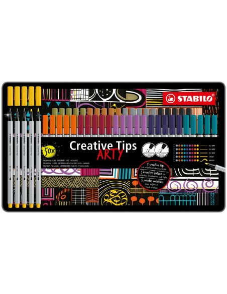 ROTULADOR STABILO CREATIVE TIPS ARTY LINE PASTEL 5P. DIF. METALICO 30 ROTULADOR STABILO CREATIVE TIPS ARTY LINE PASTEL 5P. DIF. METALICO 30