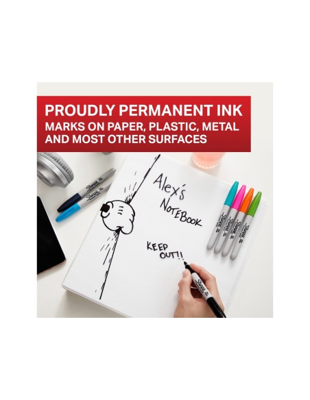 ROTULADOR SHARPIE PERMANENTE FINO PK.VUELTA AL COLE PEZ 18 UD.SURT.