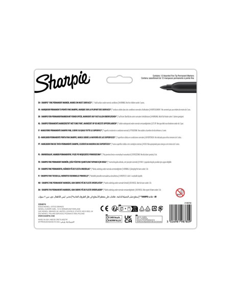 ROTULADOR SHARPIE PERMANENTE FINO GLAM POP 12 UD.SURT.