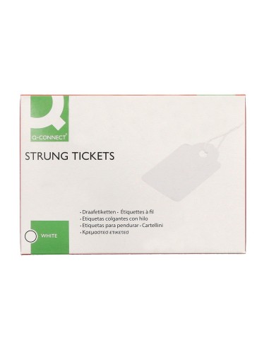 ETIQUETAS COLGANTES Q-CON.28X43MM CAJA 500 UD.