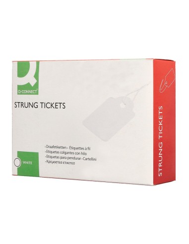 ETIQUETAS COLGANTES Q-CON.28X43MM CAJA 500 UD.