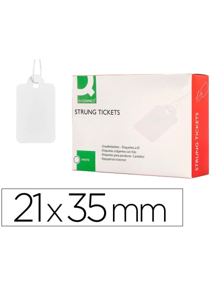 ETIQUETAS COLGANTES Q-CON.21X35MM CAJA 500 UD. ETIQUETAS COLGANTES Q-CON.21X35MM CAJA 500 UD.