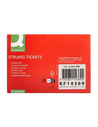 ETIQUETAS COLGANTES Q-CON.21X35MM CAJA 500 UD.