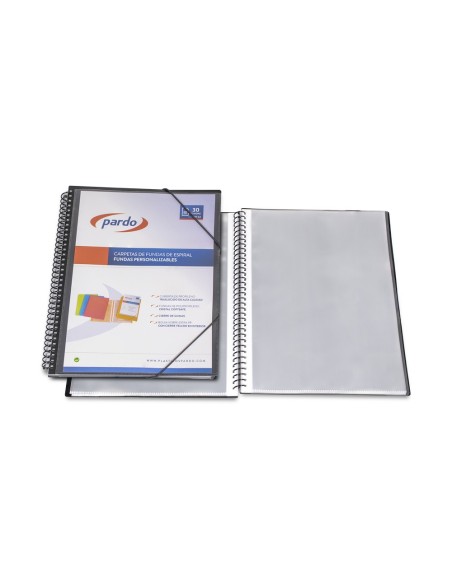 CARPETA PARDO ESCAPARATE ESP.20 FUNDAS FL. PERSO.NG.