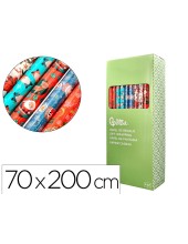 PAPEL REGALO NAVIDAD ROLLO ANCHO 70 CM 2MT.60GR.DISEÑOS SURT.C-2024