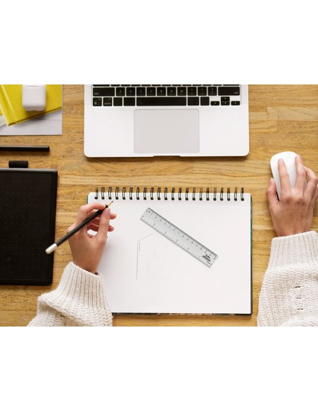 REGLA  PLAST.CRISTAL 15 CM