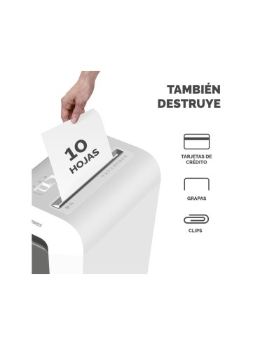 DESTRUCTORA DOC FELLOWES LX65 10H SEG. P4 DESTRUYE GRAPAS CLIPS TJ.
